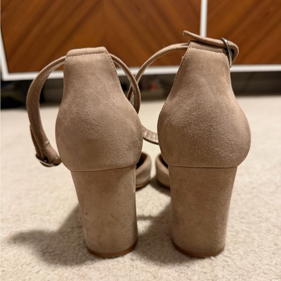 Manolo Blahnik Lausam Suede Block Heel Ankle Strap Shoes - Picture 5 of 12